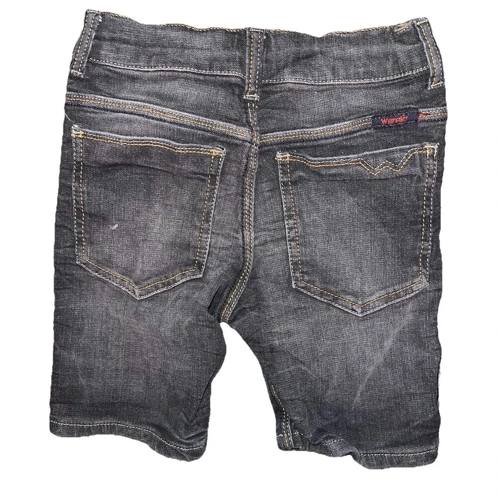 Boy's Wrangler Skater Denim Shorts Size 6 Dark Wash Faded